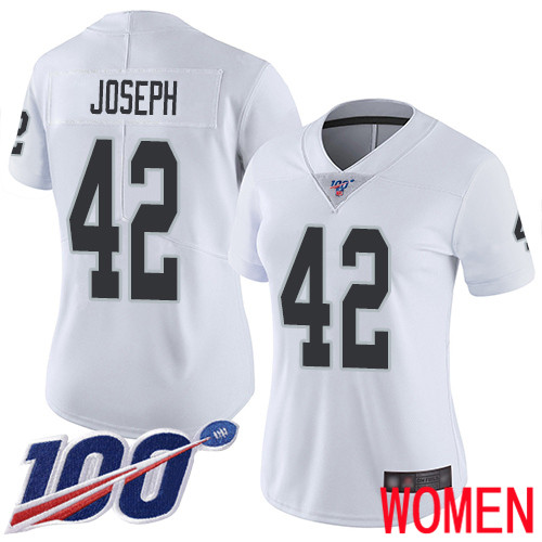Oakland Raiders Limited White Women Karl Joseph Road Jersey NFL Football #42 100th Season Vapor Jersey